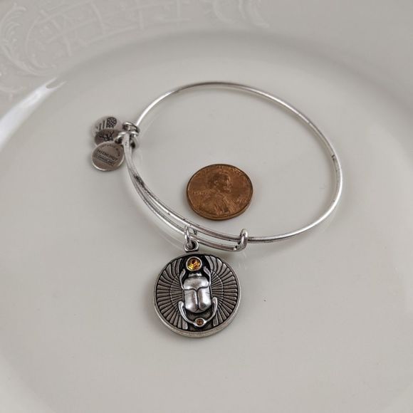 Alex and Ani Raf. Silver Egyptian Scarab Bracelet - Picture 3 of 4